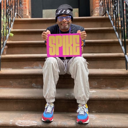 Spike Lee holding book featuring typeface designed by Vocal Type