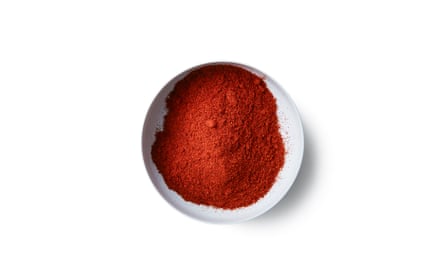 Paprika piled in a bowl