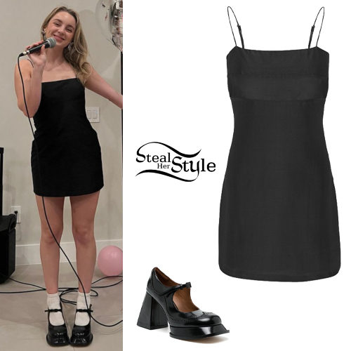 Alexa Losey: Black Mini Dress and Platforms