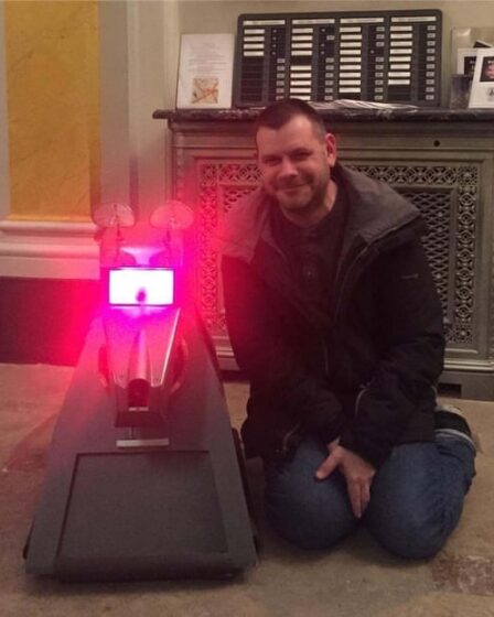 K-9, Doctor Who's robot dog, with Martin Belam in London