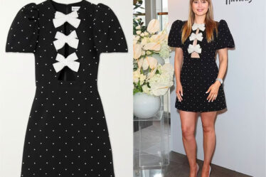Holly Valance's Rebecca Vallance Veronica Cutout Faux Pearl-Embellished Dress