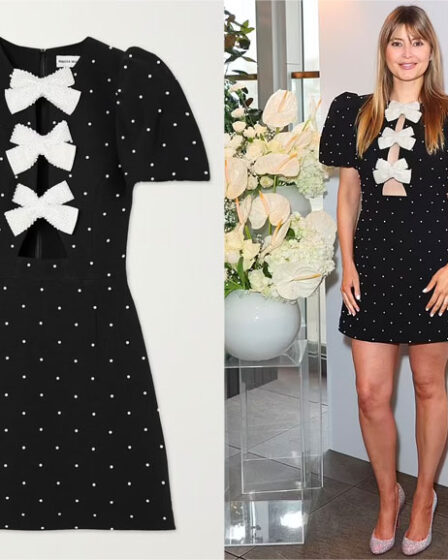 Holly Valance's Rebecca Vallance Veronica Cutout Faux Pearl-Embellished Dress