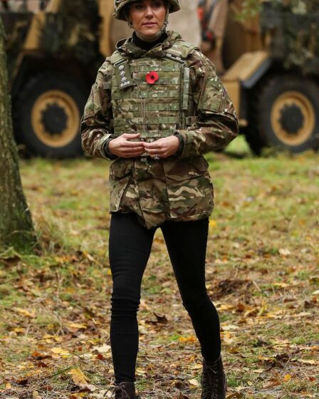 Catherine Princess of Wales visits The Queen's Dragoon Guards Regiment for the first time as their Colonel in Chief on...