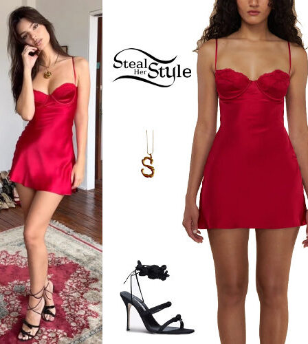 Kylie Jenner: Red Mini Dress, Black Sandals