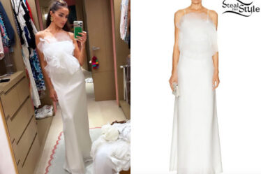 Olivia Culpo: White Silk Maxi Dress