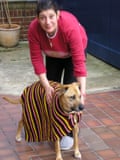 Ella with Daisy’s mother and a custom-knitted poncho.