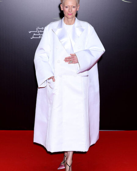 Tilda Swinton Wore Jean Paul Gaultier x Haider Ackermann Haute Couture To The Marrakech Film Festival 20th Anniversary Ceremony