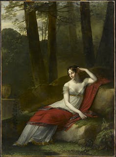 painting of Josephine with red shawl