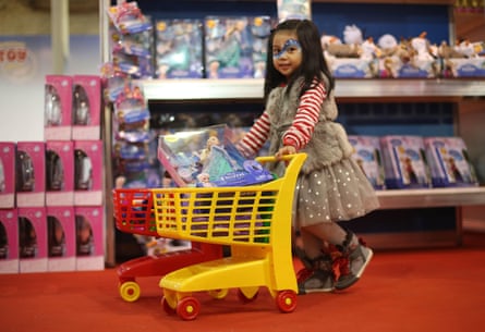 Eve Gancia, four, stocks up on merch in Dublin at the height of the Frozen craze in the mid-10s