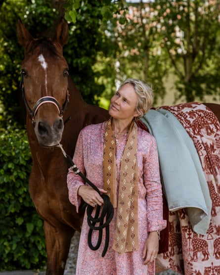 ‘It’s very Pippi Longstocking’: Reineke Antvelink and one of her house-trained horses.