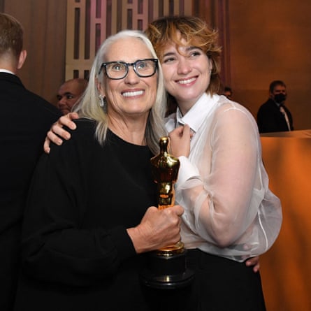 Jane Campion with her daughter Alice Englert at the 2022 Academy Awards