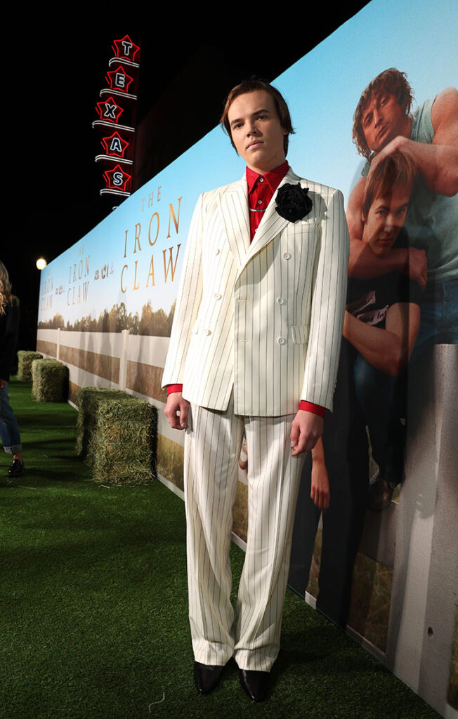  Stanley Simons attends the premiere of A24's "The Iron Claw" at The Texas Theatre