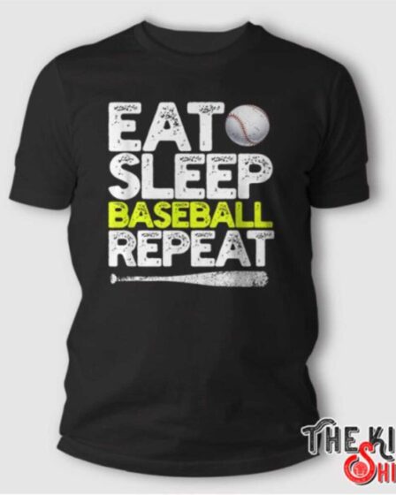 Eat, Sleep Basebal Repeat T-Shirt Funny Gift