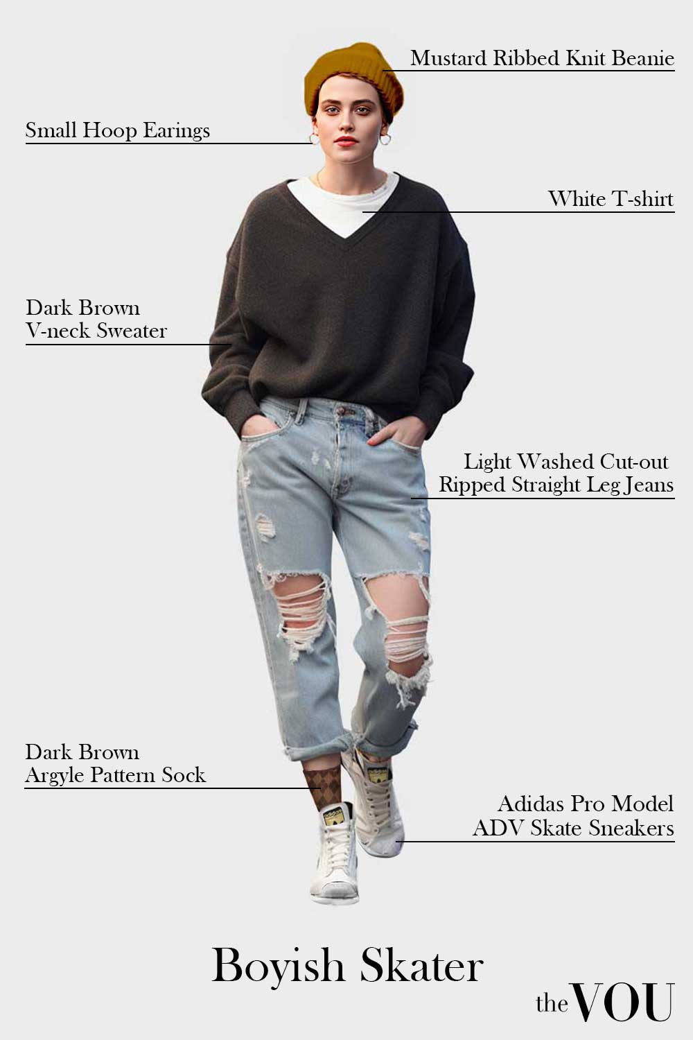 Boyish Skater fashion style outfit