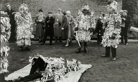Mummers at Brick Lane market, east London, 1966.