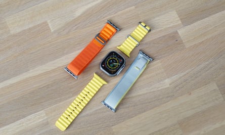 Apple Watch Ultra with multiple strap types.