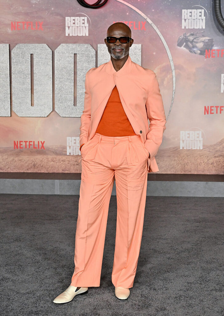 Djimon Hounsou attends the Los Angeles Premiere of Netflix's "Rebel Moon - Part One: A Child of Fire" at TCL Chinese Theatre on December 13, 2023 in Hollywood, California.