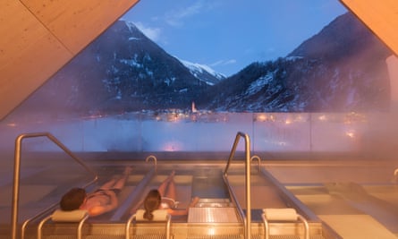 Let off steam: soaking up the atmosphere at a thermal spa, Obergurgl, Austria.
