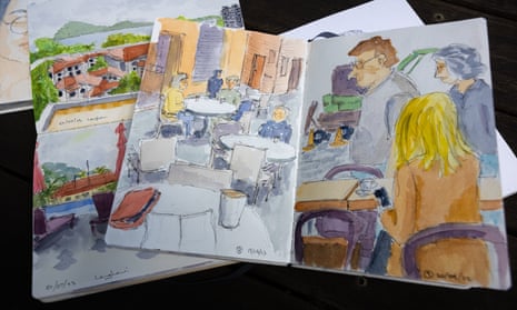 A couple of sketches of Melbourne cafes.