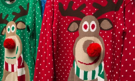 Red-nosed reindeer Christmas jumpers