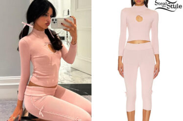 Cindy Kimberly: Pink Knit Top and Capri
