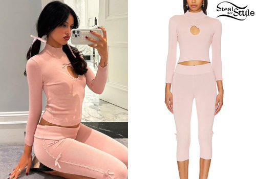Cindy Kimberly: Pink Knit Top and Capri