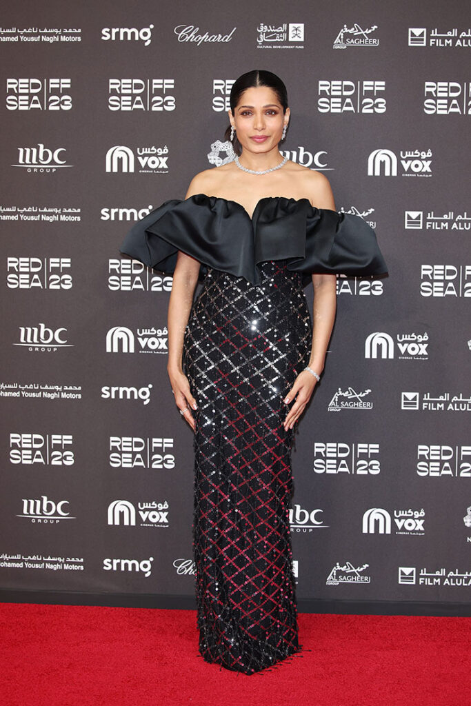 Freida Pinto Wore Rami Kadi Couture To The 2023 Red Sea International Film Festival Opening Ceremony