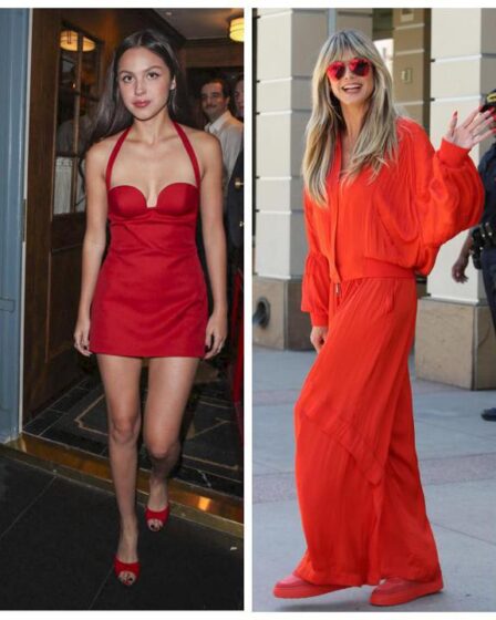 Jennifer Lopez, Hailey Bieber, and more stars in all-red ensembles for Christmas