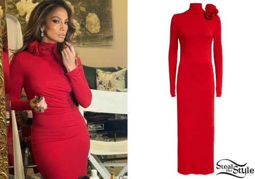 Jennifer Lopez: Red Maxi Dress