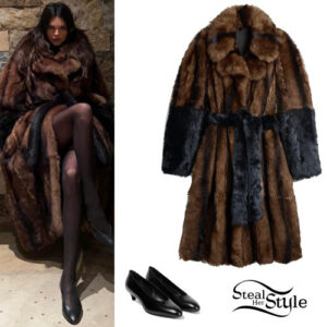 Kendall Jenner: Fur Coat, Black Pumps - Fashnfly