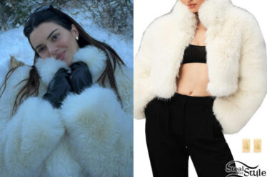 Kendall Jenner: White Faux Fur Jacket