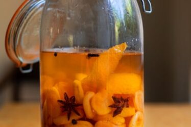 Star of the show: apricots in muscat and brandy.