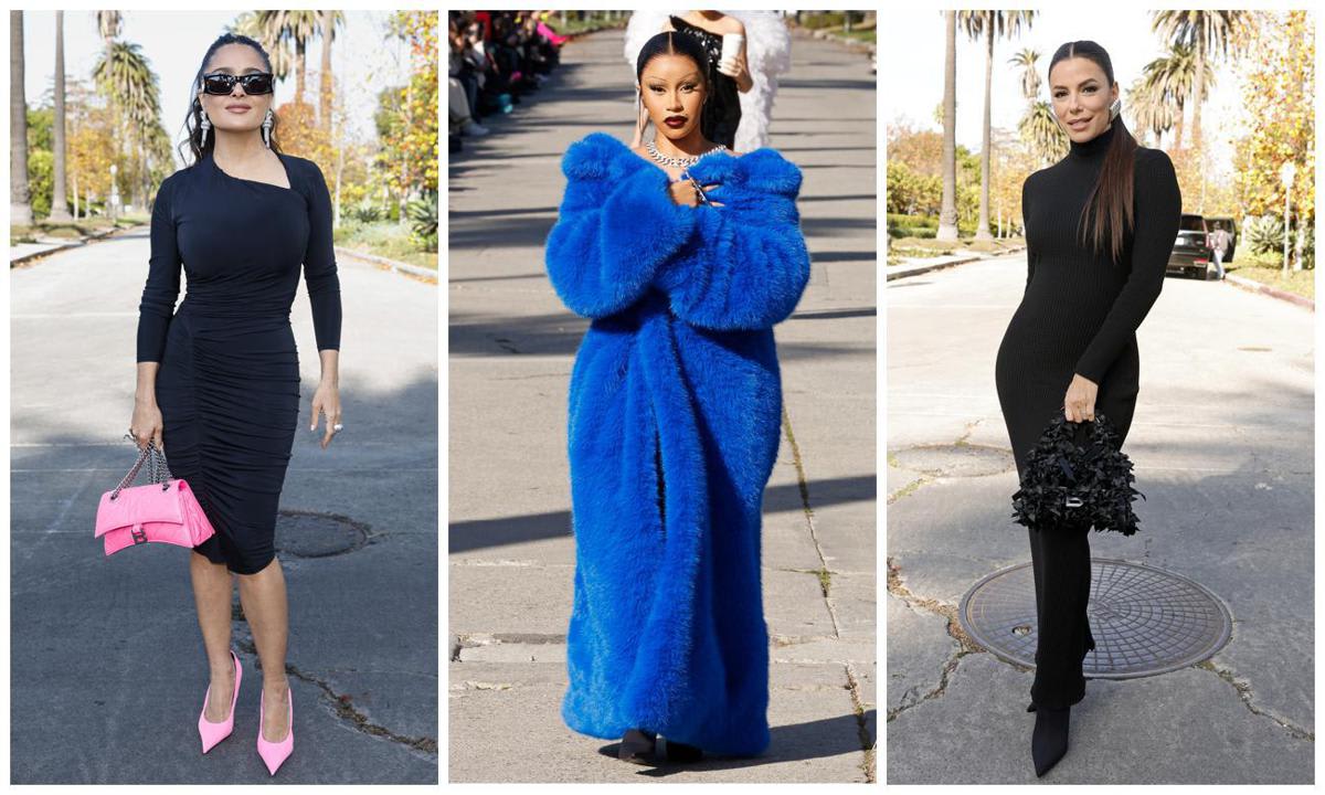 Salma Hayek, Eva Longoria, Kim Kardashian and Cardi B steal the spotlight at Balenciaga’s L.A. runway show