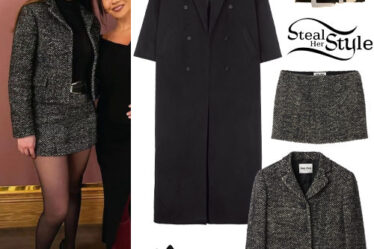 Selena Gomez: Chevron Jacket and Mini Skirt