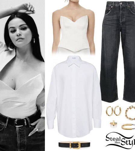 Selena Gomez: White Corset and Shirt