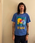 Kyle Archie Knight wears an op-shop find Winnie the Pooh tee. Knight says second hand t-shirts tend to be softer and higher quality.