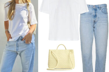 Sofia Richie: White T-Shirt, Blue Jeans