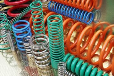 Image of brightly coloured metal springs