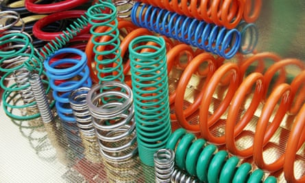 Image of brightly coloured metal springs