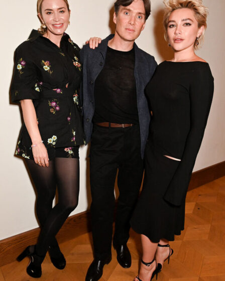 Emily Blunt, Cillian Murphy and Florence Pugh attend a special screening and Q&A of "Oppenheimer" at Princess Anne Theatre on November 30, 2023 in London, England