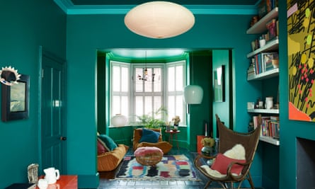 Hidden gem: the sitting room with its emerald-green walls.