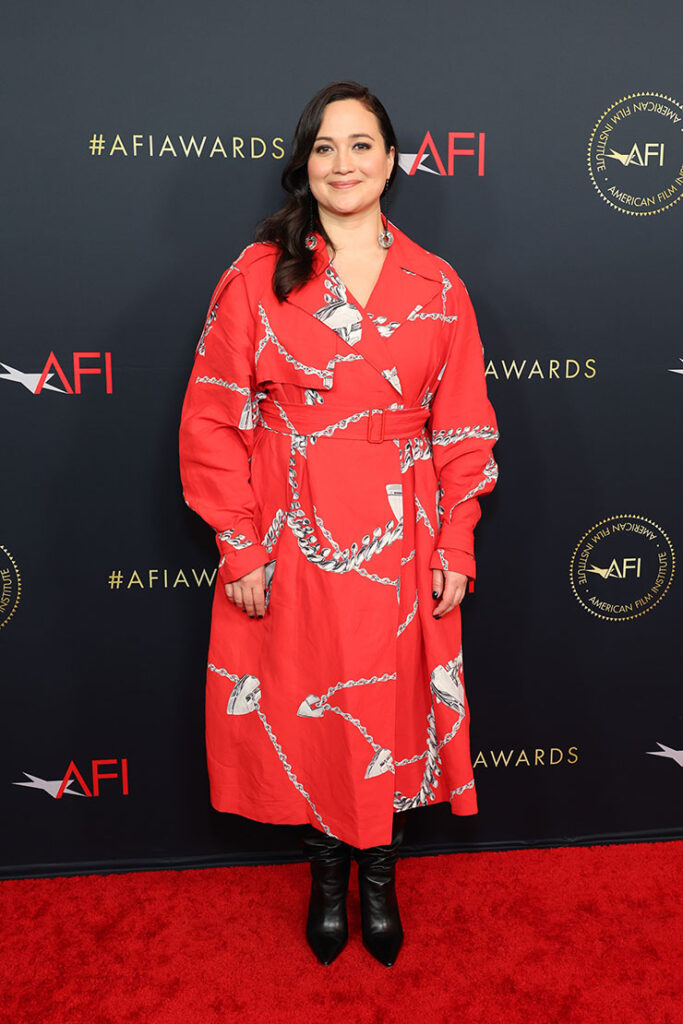 Lily Gladstone in Burberry for the 2024 AFI Awards.