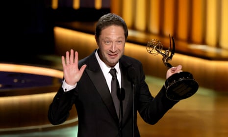 75th Primetime Emmy Awards - ShowLOS ANGELES, CALIFORNIA - JANUARY 15: Ebon Moss-Bachrach accepts the Outstanding Supporting Actor in a Comedy Series award for “The Bear,” onstage during the 75th Primetime Emmy Awards at Peacock Theater on January 15, 2024 in Los Angeles, California. (Photo by Kevin Winter/Getty Images)