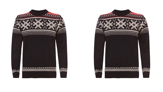 sweater, snowflake, nordic, print, pattern