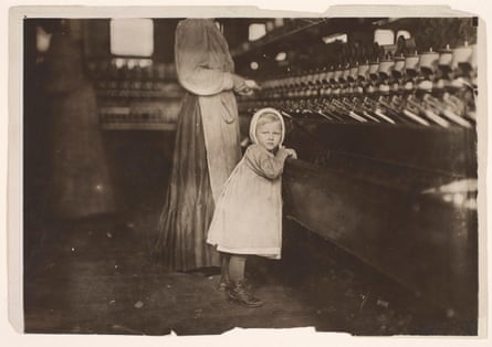 A three-year-old girl, the daughter of an employee, at Ivey Mill in Hickory, North Carolina