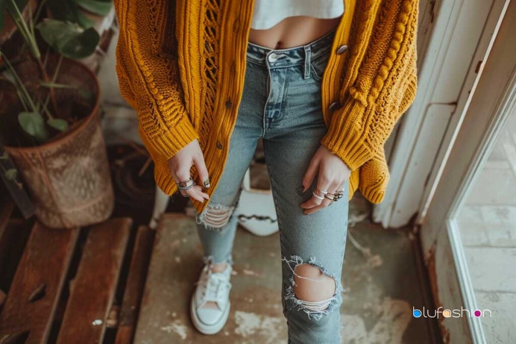 Mustard Color Cardigan Outfit Trends
