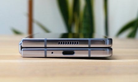 The USB-C port of the Samsung Galaxy Z Fold 5.