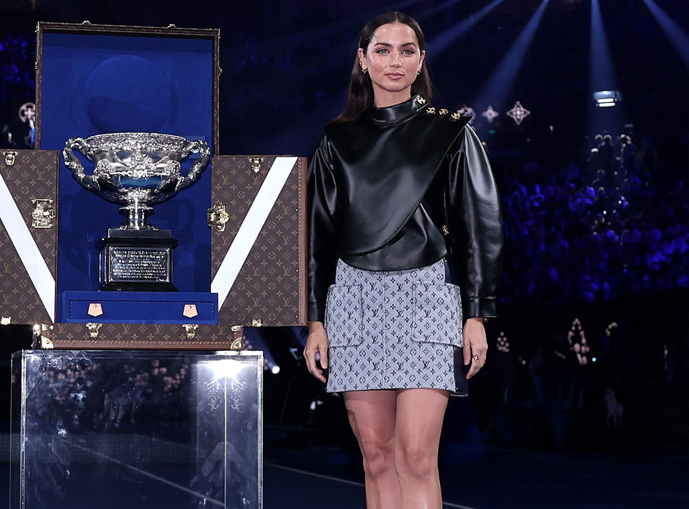 Ana de Armas Wore Louis Vuitton Presenting The Norman Brookes Challenge Cup At The 2024 Australian Open Men’s Singles Final