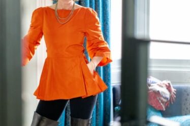 Tiffanie Darke wears a top altered from an old dress