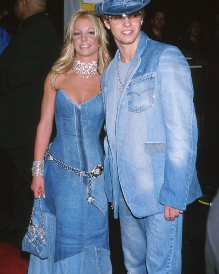 Britney Spears and Justin Timberlake attend the 2001 American Music Awards.